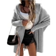 thumbnail image 2 of Cárdigan informal para mujer, sudadera con capucha suave, suéter de punto de gran tamaño, moda y cálido, 2 of 4