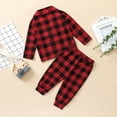 thumbnail image 4 of HBFAGFB Pyjamas pour Enfants Vêtements pour Bébé Garçon Hauts à Manches Longues à Carreaux Pantalons Confort Rouge Taille 90, 4 of 4