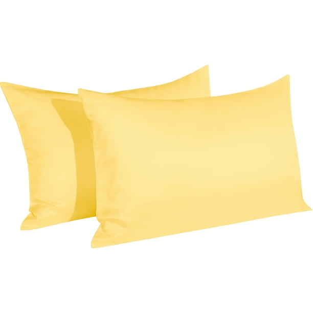 ORGANICTUNE Silky Satin Pillowcases with Hidden Zipper, Breathable and