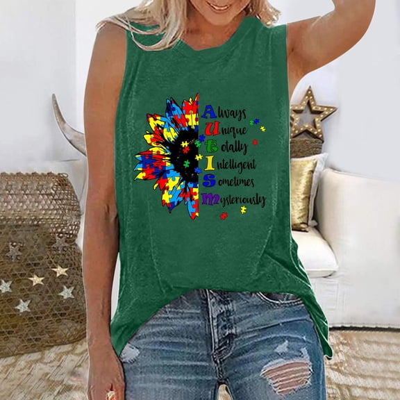 Aayomet Workout Tops For Women Womens Tank Tops Sleeveless Yoga Shirts Summer Tops Loose Fit Running Shirts,Green XXL