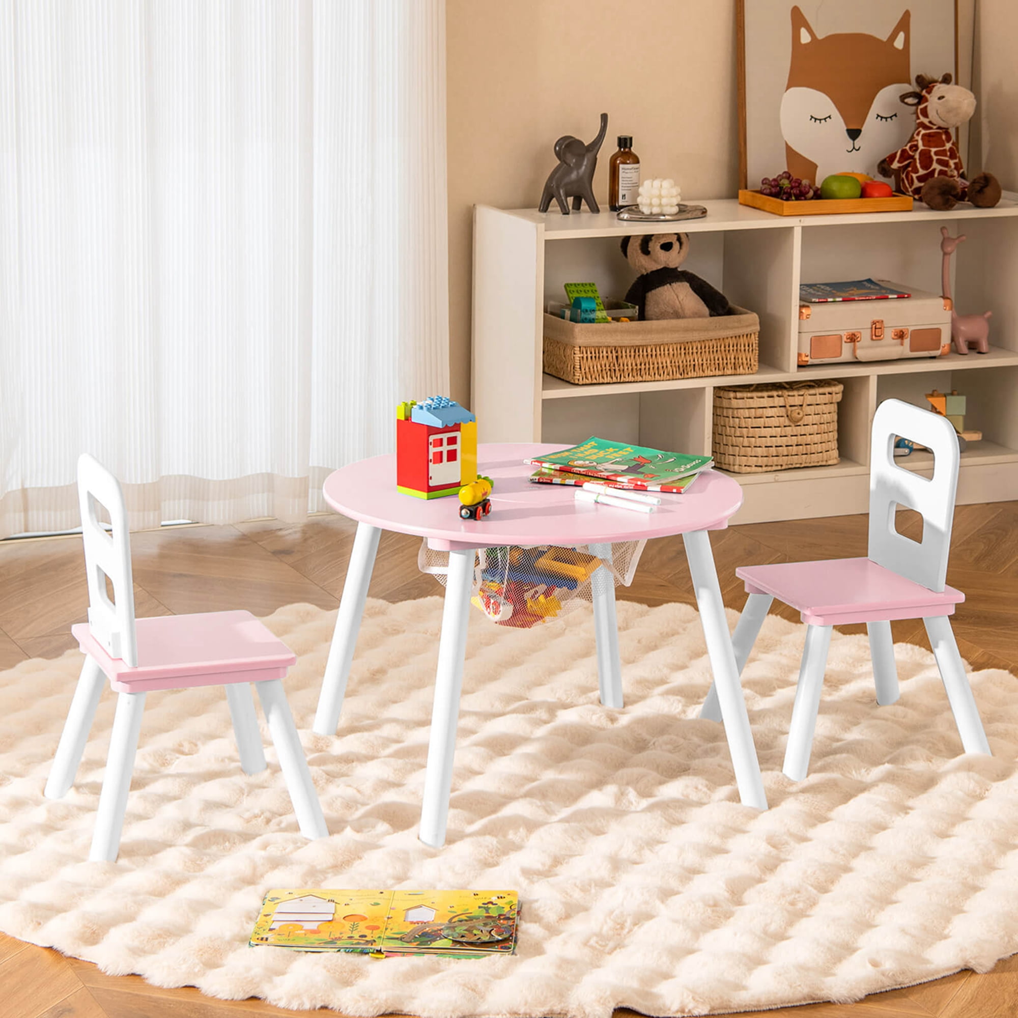 Kids pink table and chairs hot sale
