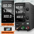 thumbnail image 4 of KUAIQU SPPS-C605 Alimentation DC Stabilisée 300W 60V 5A Source de Commutation Réglable Numérique USB, 4 of 11