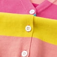 thumbnail image 4 of Spring Fall Kid Girls Rainbow Stripe Cardigan V Neck Button Sweater Coat(2-7T), 4 of 11