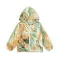thumbnail image 2 of ATOGUTA Toddler Boy Winter Jacket Cute Long Sleeve Gradient Tie Dye Jacket with Hoodie Green, Size 2T-7, 2 of 6