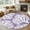 Lavender, Purple, White, variant on Round Area Rugs 8Ft, Yellow Coral Coastal Washable Rug for Living Room, Bedroom, Great Room, White Summer Beach Ocean Seaside Non Slip Area Rugs Low Pile Carpet for Home Decor