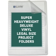 C-Line Deluxe Project Folders, Jacket, Legal, Vinyl, Clear, 50/Box