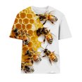 thumbnail image 4 of QUNYINEY Bee Shirts for Women Trendy Short Sleeve Casual Pullover Crew Neck Tops Loose Spring Tops for Women, 4 of 4