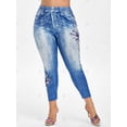 thumbnail image 4 of Floral de impresión en 3D del tamaño extra grande Jeggings Rosegal Leggings de talla grande, 4 of 5