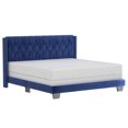 thumbnail image 1 of Modern Velvet Upholstered 78" King Bed in Blue, 1 of 7