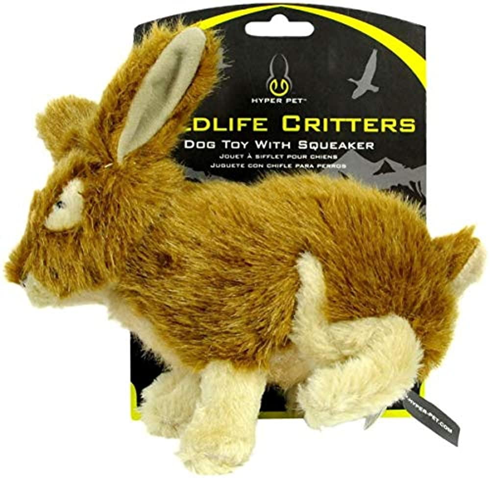 Hyper Pet Wildlife Critter Plush Rabbit Squeaky Dog Toy with Squeaker, Rabbit