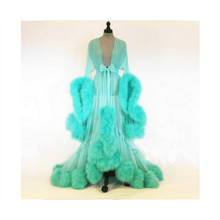 

Women Sexy Long Fur Robe Sleepwear Nightwear Hot Erotic Transparent Long Sleeve Loose Homewear Underwear Robe Nightgown