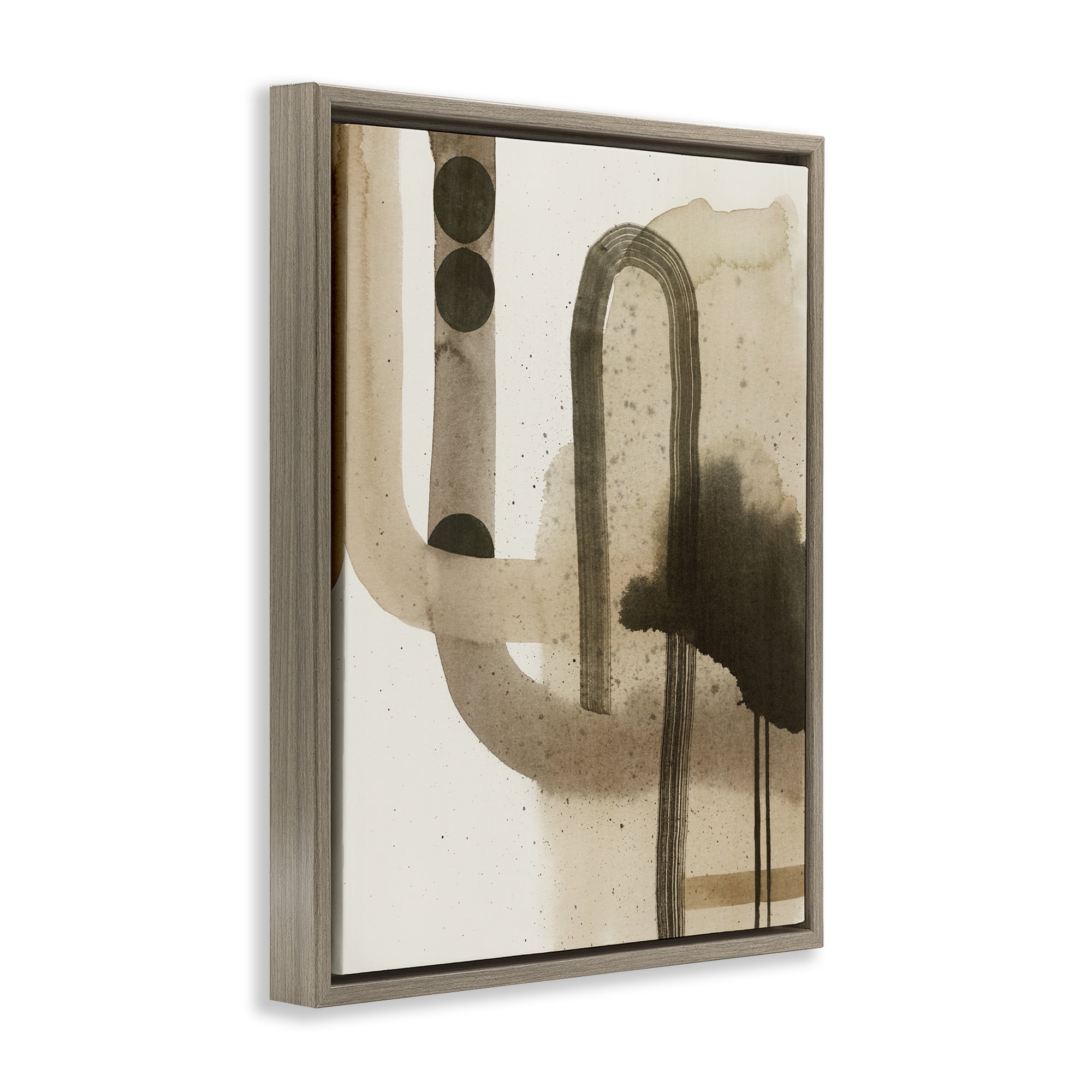 Stupell Industries Curved Neutral Arches Abstract Painting Brown Floater Framed Canvas Art Print Wall Art, 25 x 31