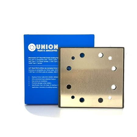 1/4 Sheet PSA 8 Holes Sanding Pad Replaces Porter Cable OE # 135292/893667, Superior Pads & Abrasives SPD16 Standard Replacement Pad for 340 Finishing (Best Sander For Plaster)