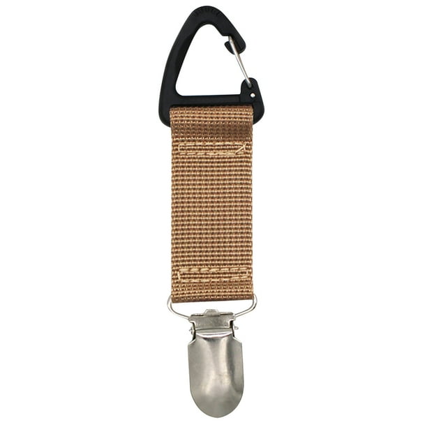 Bolsa de lona con clip para sujetar sombreros, portátil, para viajes al aire libre (caqui)