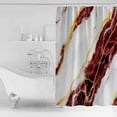 thumbnail image 4 of 60x72 Inch Shower Curtains for Bathroom Marble Red Fabric Bath Curtain Decor Gold Foil Ceramic Style Cracks Scratches Waterproof Restroom Curtains Shower Set Accessories with 12 Hooks 60 Inch, 4 of 6