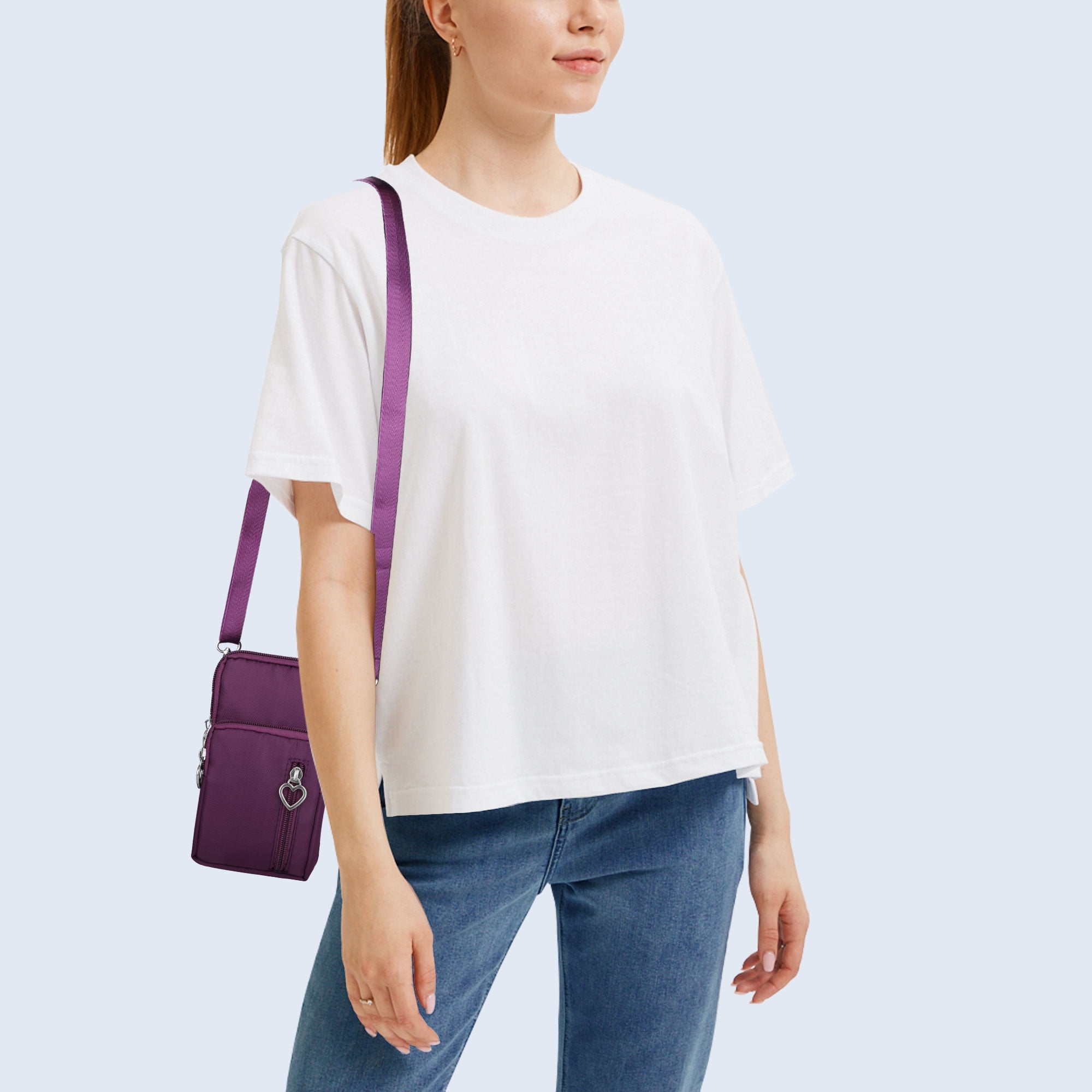 FyLybois Women’s Crossbody Purse – Cell Phone Bag, Oxford Fabric, Adjustable Strap (29.5-53.2"), Multiple Pockets, Water-Resistant, For Travel & Everyday - View #6