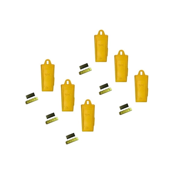 6 - fits Esco Style 18 Series Mini Excavator/Backhoe Bucket Dirt Tooth w/Pin Kit