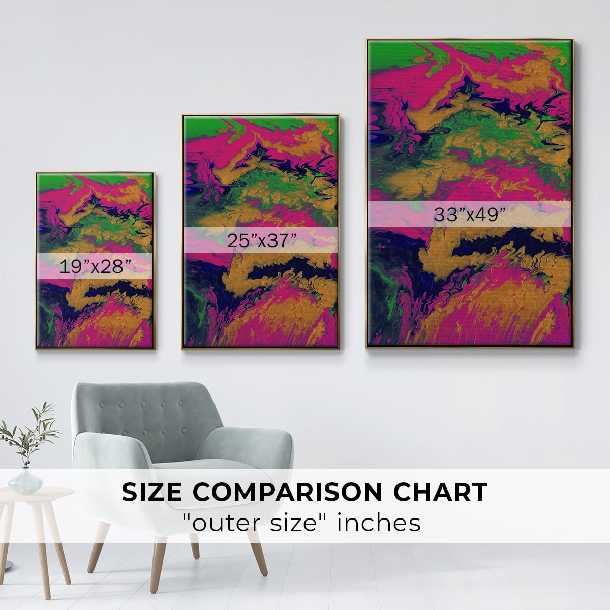 M48 Framed Premium Gallery Wrapped Canvas - Ready to Hang - 27 x 41 - Gold Floating Frame