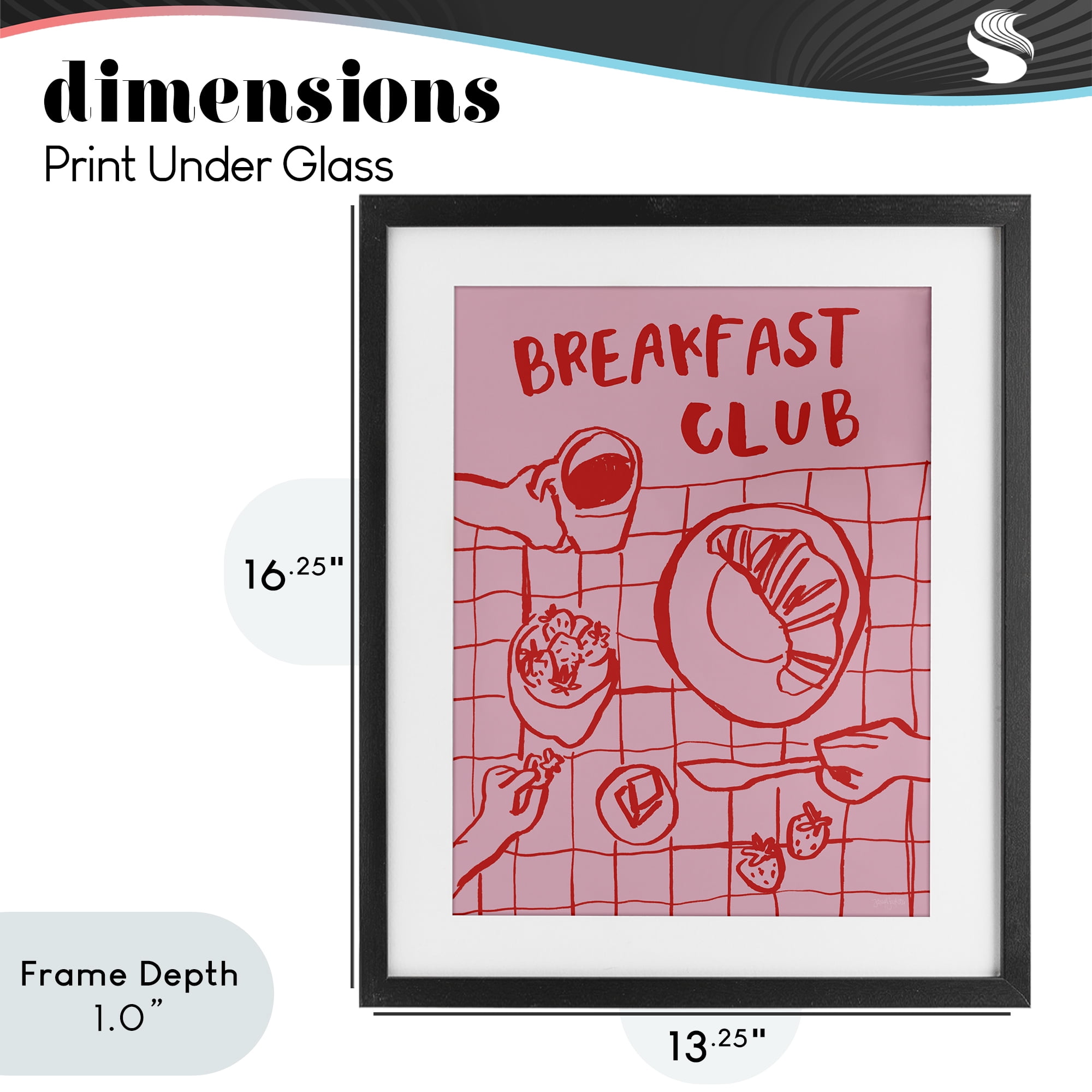 Stupell Industries Breakfast Club Doodles Black Framed Print Under Glass, design by Jenaya Jackson