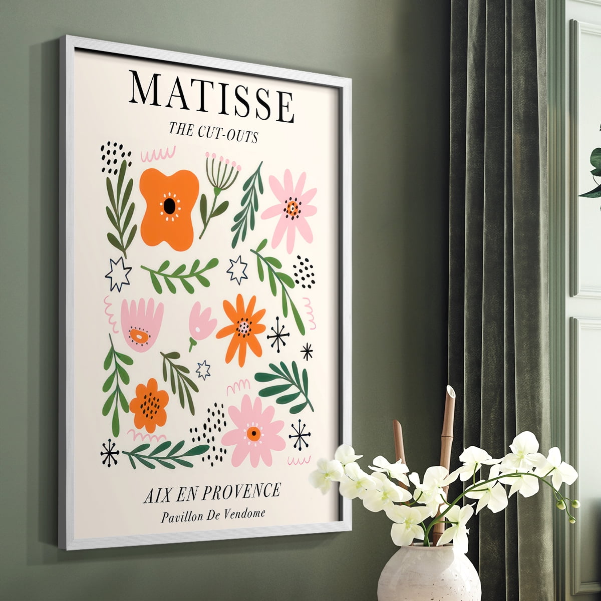 Matisse CXCIII Framed Print in White Solid Wood 11 x 14 Framed Print