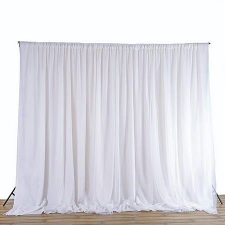 2.4M White Fabric Backdrop Drapes Curtains - Wedding Ceremony Event Party Photo Booth Home