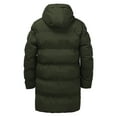 thumbnail image 7 of GHSOHS Mens Jacket Long Styke Winter Coats Casual Loose Long Sleeve Hooded Zipper Splicing Coat Heavyweight Windproof Outerwear Green XL, 7 of 7