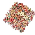 thumbnail image 3 of Multi colores forma de estrella aleatoria 2 agujeros botón de madera Floral hecho a mano manualidades accesorios de costura 50 piezas Advancent JJ18697-00, 3 of 6