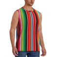 thumbnail image 2 of Disketp Mexican Serape Blanket Stripes Sleeveless Tshirts For Men, Muscle Shirts For Men Dry Fit Tank Top-X-Large, 2 of 8