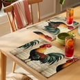 thumbnail image 4 of Rooster Placemats Set of 6 Vintage Farmhouse Animal Portrait Aesthetic Place Mats Indoor Wipeable Table Mats Washable Cloth Dining Table Placemats for Kitchen Holiday Party Home Decor 13x19 Inch, 4 of 9