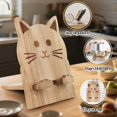thumbnail image 4 of Wood Cookbook Stand for Kitchen Counter Cat Shaped Recipe Holder, 4 of 5