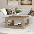 thumbnail image 2 of Evelyn&Zoe Hughes 32" Wide Square Coffee Table, Antiqued Gray Oak, 2 of 8