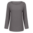 thumbnail image 3 of Holzkary Linen Tops for Women Loose Fit 3/4 Sleeve Gauze Shirts Casual Drop Shoulder Lightweight Three Quarter Blouses Solid Color Cotton Linen Round Neck and Nine Quarter Sleeves Shirt Grey M, 3 of 9