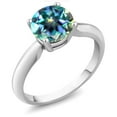 thumbnail image 2 of Gem Stone King 2.00 Ct Round Millennium Blue Mystic Topaz 925 Sterling Silver Engagement Ring, 2 of 4