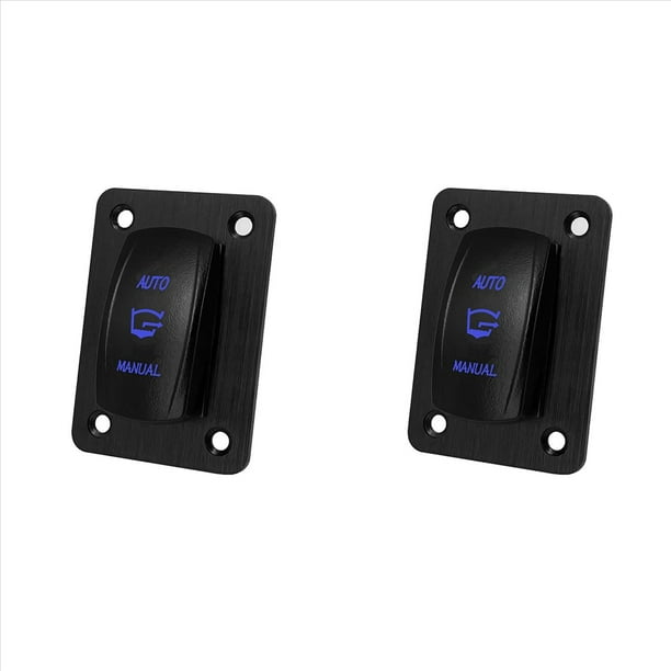 2X Panel de Interruptor Basculante de Bomba de Achique de 3 VíAs, Interruptor MomentáNeo AutomáTico/Manual SPDT de ON-OFF-(ON) para Marino, Resistente Al Agua