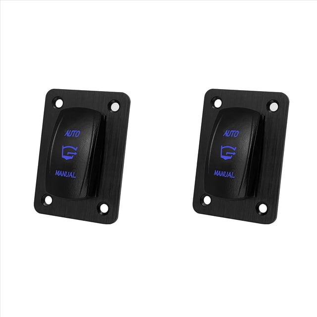 2X Panel de Interruptor Basculante de Bomba de Achique de 3 VíAs, Interruptor MomentáNeo AutomáTico/Manual SPDT de ON-OFF-(ON) para Marino, Resistente Al Agua
