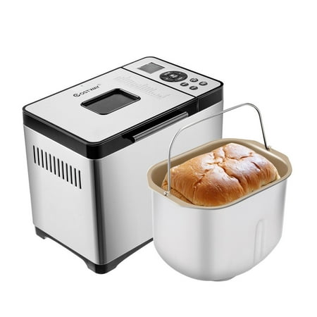 Easy Bread Machine - Costway Automatic Stainless Steel Bread Maker 2Lb Programmable Bread Machine Silver New