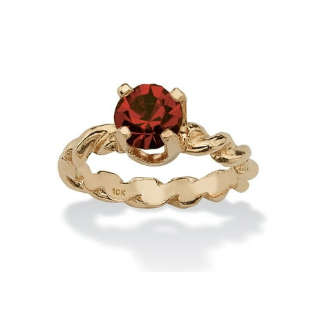 - Round Birthstone 10k Gold Baby Ring Charm