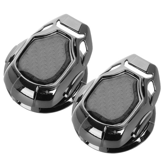 OUNONA 2-Pack Black Zinc Alloy Car Button Covers Push Button Protective Trim for Vehicle Interior Styling