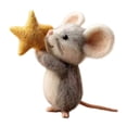 thumbnail image 4 of Ratones de fieltro hechos a mano con estrella, figura en miniatura, lindo regalo de cumpleaños, estatua con dijes Estilo B, 4 of 8