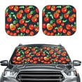 thumbnail image 2 of Haiem Tomatoes Windshield Sun Shade: Universal Foldable 2-Piece Car Front Window Sunshade - Blocks Uv Rays, And Reduces Heat,Essential Car Accessory Large, 2 of 7