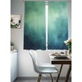thumbnail image 4 of Teal Green Starry Night Sheer Curtains 72 Inch Length 2 Panels Set, Modern Vintage Scenery Voile Window Treatment Rod Pocket Curtains Sheers Drapes for Bedroom/Living Room/Kitchen 52"x72"x2, 4 of 7