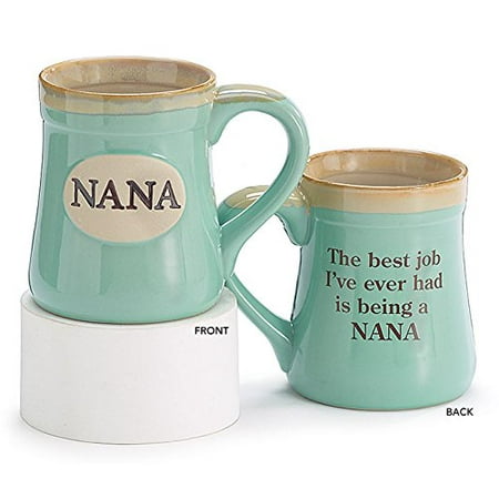 Nana Best Job Ever Porcelain Aqua Coffee Tea Mug (Best Tea To Induce Labor)