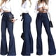 thumbnail image 5 of Minnieouse Pantalones vaqueros de pierna ancha para mujer, pantalones acampanados de cintura alta, pantalones vaqueros informales de realce de Prendas para la parte inferior del cuerpo Azul L, 5 of 6