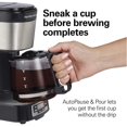 thumbnail image 3 of Hamilton Beach 5 Cup Drip Coffee Maker with Easy FrontFill Basket, Compact Design, Programmable Clock, Glass Carafe, Auto Pause and Pour, Black & Sta, 3 of 8