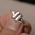 thumbnail image 2 of Vintage Morganite Ring- 14K Rose Gold Vermeil Ring- Emerald Cut Morganite Engagement Ring- Promise Ring- Anniversary Birthday Gift For Her, 2 of 4