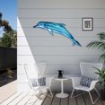 thumbnail image 4 of Liffy Ex-Large Metal Dolphin Wall Decor - Blue Ocean Metal Wall Art for Porch, Living Room, Patio - 36" Long, 4 of 5