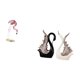 thumbnail image 5 of Elegante escultura de flamenco cisne de resina cerámica, figura de arte moderno, decoración para el hogar, jardín, estanque, de flores, estante, 5 of 8