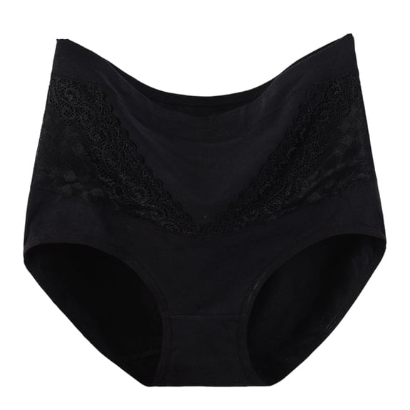 Lumtrix Womens Underwear Lace Up - High Wasited Panties Breathable Floral Soft Stretch Briefs Black 2XL