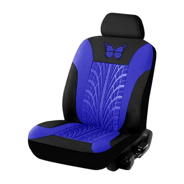 Juego Fundas Asiento Coche Con Mariposa Piel Sintética para 1 Asiento Cubo (azul)
