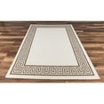 thumbnail image 3 of GAD Great American Distributors Premium Indoor/Outdoor Greek Key Design Rug (5'3" x 7'7") Beige & Light Brown Pattern Rug-Inside/Outside Stain & Fade Resistant Rug for The Patio, Porch, Deck or Lanai, 3 of 3